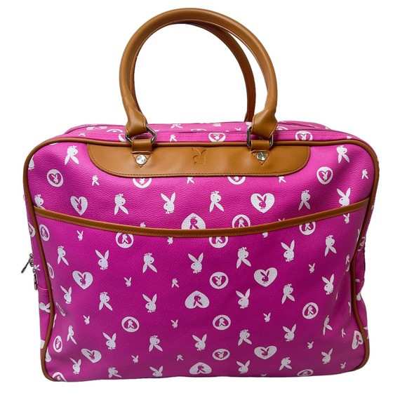 PLAYBOY Other - Playboy Vintage Pink White Bunny Travel Suitcase Carry on overnight bag Luggage